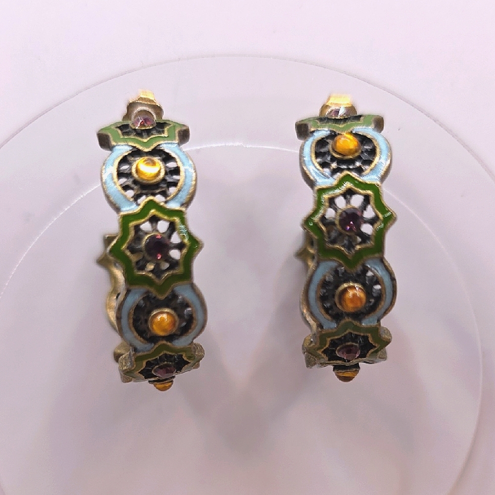 Vintage Avon Enamel Hoop Earrings